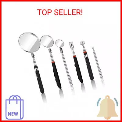 6 Pieces Telescoping Inspection Mirror Mechanic Magnet Stick Magnetic Pick Up To • $24.46