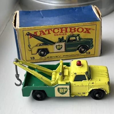 Lesney Matchbox 13 Dodge Wreck Truck With Rare Reverse Colour Original E2 Box • £24.99