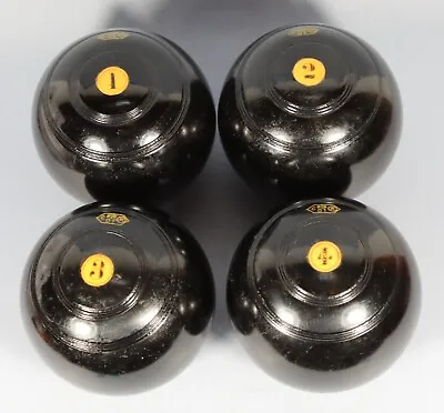 George Mackay 4 X Wooden Lignum Vitae Vintage Lawn Bowls Woodturning Upcycling • £69.99