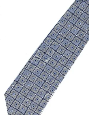 Martin Wong Insignia Silver And Blue Geometric Pattern  Men's Tie • $6.99