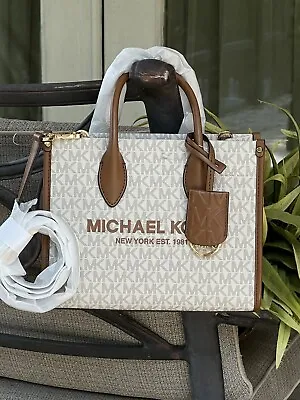 Michael Kors Mirella Small Shopper Crossbody Satchel Bag Tote Mk Vanilla Logo • $123.99