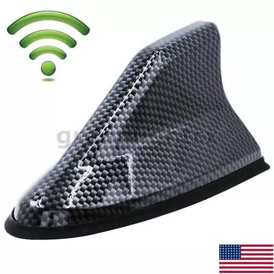 Car Roof Carbon Fiber Shark Fin Antenna AM/FM Radio Signal Aerial Exterior Trim • $13.98