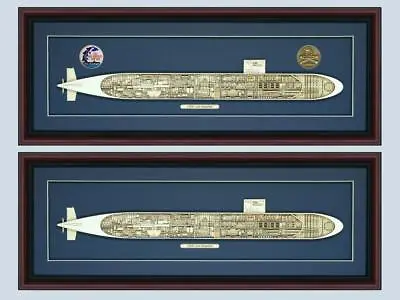 Custom Los Angeles Class 688 Submarine Cutaway Museum Quality 688i Brushed Brass • $390