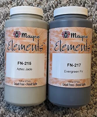 NEW Mayco Elements Ceramic Glaze Aztec Jade & Evergreen Fir • $18