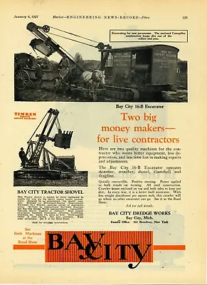 1927 Bay City Dredge Works 16-B Excavator Shovel Ad: Standard Bitulithic Co. NYC • $17.76