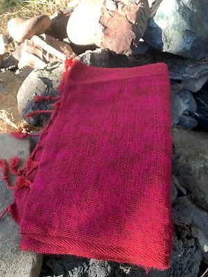 Handmade Himalayan Soft Yak Wool Scarf From Nepal - Red Dark Pink • $30