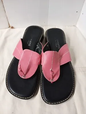 A. GIANNETTI ITALY LEATHER PINK SANDALS/SLIDES Size 7 1/2 B • $24.99