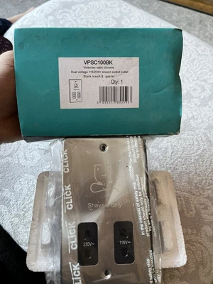 £25 • Buy Click Deco Victorian Satin Chrome Dual Voltage Shaver Socket Vpsc100bk 