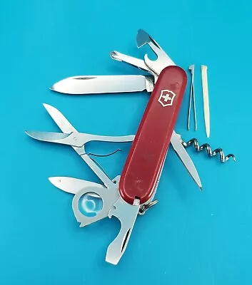 Vintage Victorinox Explorer Red Swiss Army Knife W/ Magnifying Glass! • $37.37