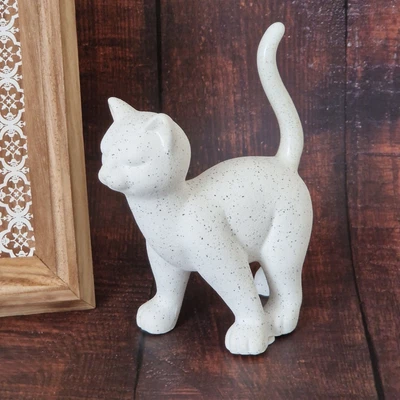 £9.98 • Buy White Cat Ornament Statue Figure Shelf  Sculpture  Figurine Cat Lovers Gift