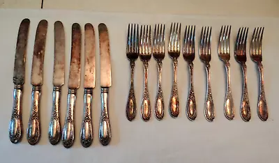 1835 R Wallace Sectional Silverplate Flatware 9 Forks 6 Knives • $36.99