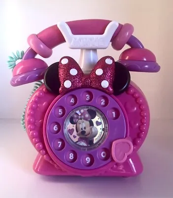 Disney Junior Minnie Mouse Ring Me Rotary Phone Pink Lights & Sounds Toy Working • $10.99