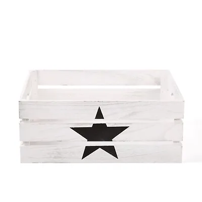 £6.99 • Buy Star Paint Wooden Crates Retail Display Shelf Box Storage Christmas Gift Hamper