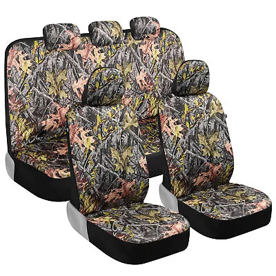 Military Camo Car Seat Covers Full Set Front Rear Bench Seat Protectors • $38.99