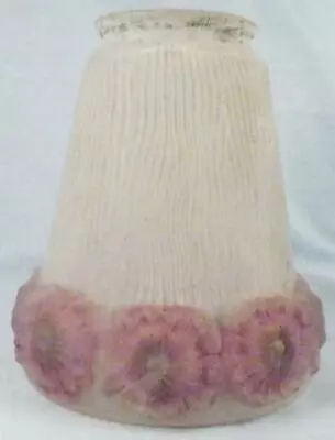 £39.73 • Buy Art Deco Lamp Shade Mauve Purple Flowers Frosted Glass Table Stand Ceiling #163