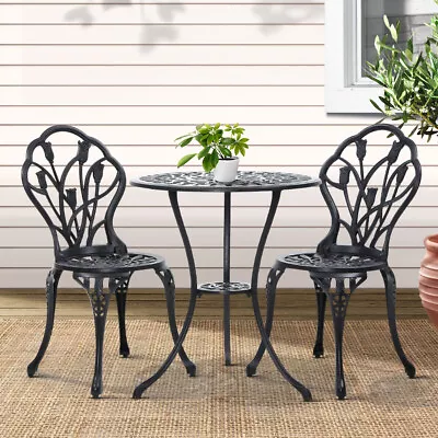$228.95 • Buy Outdoor Patio Bistro Setting Table Chair 3pc Garden Furniture Weather-resistant