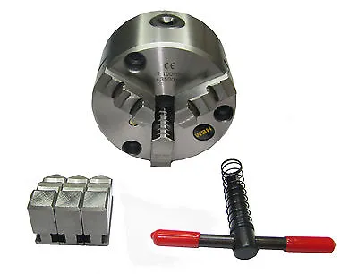 100mm 3 Jaw Self Centering Lathe Chuck Int/ext Jaws Chuck Key Din 6350 Rdgtools • £95