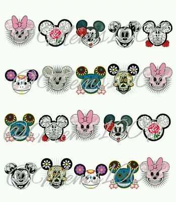 Mickey Mouse Sugar Skull Nail Decals Minnie Mouse Nail Decals(Water Decals)  • $3.99