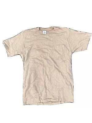 Vtg 80s Stedman Hi-Cru NOS Deadstock Blank Pocket T-Shirt Tan Medium Blank • $22.22