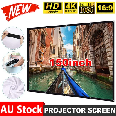 $23.45 • Buy 150  Foldable Projector Screen 16:9 Portable 3D Cinema Outdoor Home Movie White
