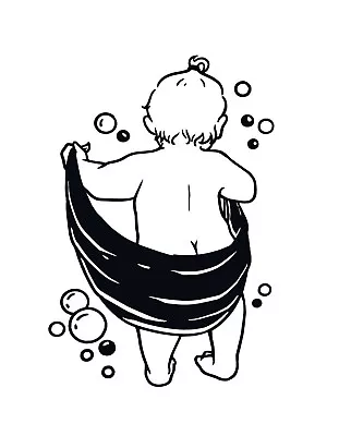 £3.49 • Buy Shower Baby Bathroom Vinyl Sticker Decal - Ideal For Walls / Tiles / Windows Etc