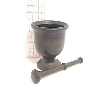 Antique 19th Century 10 Pound Heavy Cast Iron Mortar & Pestle Chalice Apothecary • $179