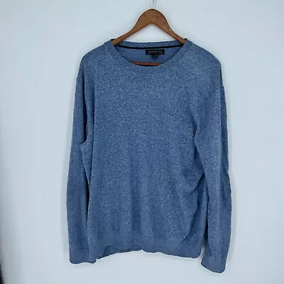 Banana Republic XL Blue Cashmere Blend Sweater With Leather  Elbow Patches • $12.74