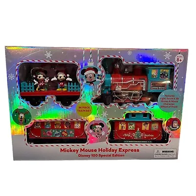 Disney 100 Special Edition Mickey Mouse Holiday Express 36 Piece Train Set FS! • $124.99