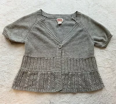 Mossimo Supply Co. Gray Knit Cardigan Sweater XS Short Sleeve One Button • $5.99