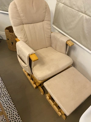 £25 • Buy Nursing Rocking / Glider Chair + Stool Breastfeeding Baby