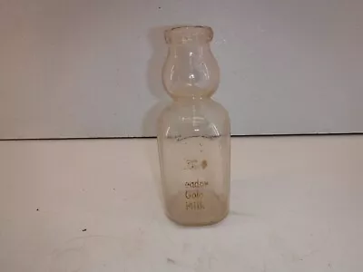 Vintage Meadow Gold Dairy Square Cream Top One Quart Milk Bottle • $10