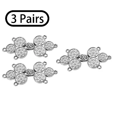 5 Pairs Pearls Adorned Alloy Cape Cloak Clasp Fasteners Sew On Hooks AndEyes • $7.22