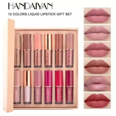 12Pc NEW HANDAIYAN Long Lasting Lip Gloss Beauty Glazed Matte Liquid Lipstick • £9.99