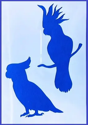 A4 Flexible Stencil *COCKATOO SILHOUETTE* Birds Crafts 21cm X 29.5cm • $10.95