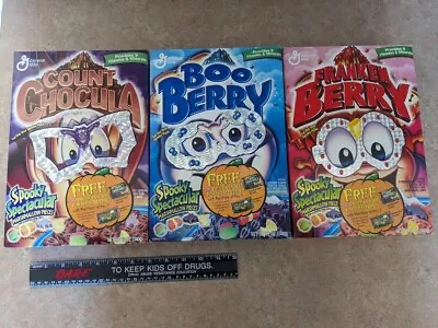 Big G Count Chocula BooBerry FrankenBerry Cereal Box Spooky Mask Frame Set 2000 • $150