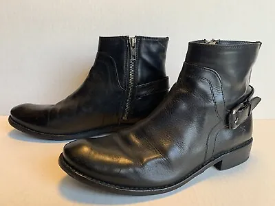 Frye Chelsea Black Leather Boots Side Zip Buckle 56827 Women’s Size 8.5 B • $50