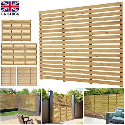 Slatted Fence Panels Sawn Wooden Treated Contemporary Garden Panels 6ft Wide • £105.95