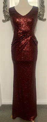 £35.99 • Buy Goddiva Red Sequin Evening Occasion Maxi Long Dress  Ball Prom Party Quiz? 8