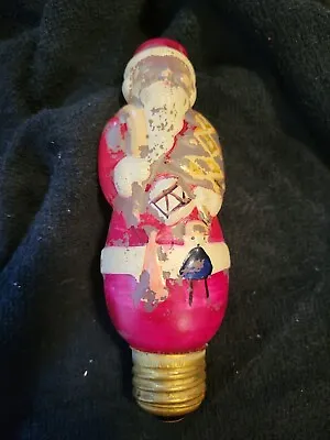 Vintage Antique Glass Santa Claus Christmas Light Bulb - Tested • $25