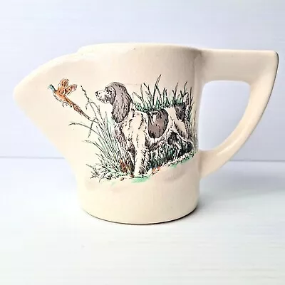 Shaving Scuttle Mug Dog And Pheasant Motif Transferware Vintage Ceramic Retro  • $23.95