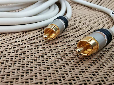 Monster Speaker Cable 300 Subwoofer Bass CableGold  Audio AUX Interconnect 4m • $19.99