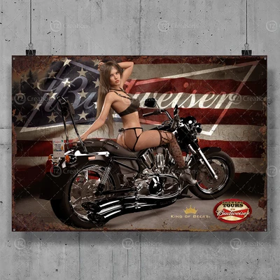 £9.99 • Buy Budweiser Metal Tin Plaque Signs Man Cave Pub Club Cafe TIKI BAR Pin-UP Garage