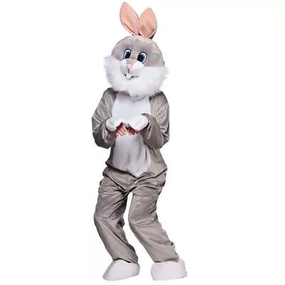 Grey Easter Bunny Rabbit Costume Plush Unisex Adult Mascot Fancy Dress Outfit • £40