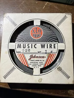 JOHNSON XLO BRAND MUSIC WIRE #11 Decimal 026 1 POUND NEW IN BOX NOS • $10