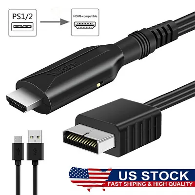 $12.59 • Buy For Playstation PS1/PS2 To HDMI-Compatible Adaptor Cable HD RCA AV Audio Video U
