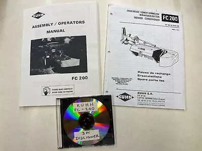 Kuhn Fc-200 Hay Mower Assembly And Operators Manual And Cd - Free Shipping • $10