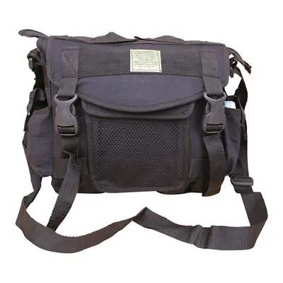 Mens Travel Army Combat Canvas Messenger US Shoulder Satchel Sports Bag Black • £9.99