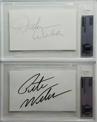 Dick & Pete Weber Signed 3x5 Index Card Autograph Lot BGS BAS Bowling PBA HOF • $169.26