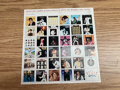 Collectible Stamps Of Elvis Presley's 1970's RCA Records Label Covers Sheet 1995 • $9.99