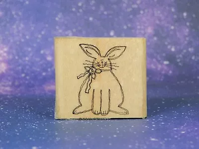 BUNNY RABBIT  Wood Mounted Blue Rubber Stamp Stampin' Up!  Easter Farm Animal • $4.50